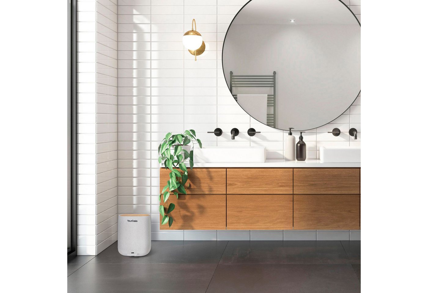 YourCasa Mülleimer YourCasa® Mülleimer Bad [5L] - Badmülleimer Badezimmer Kosmetikeimer, Fassungsvermögen 5L, 30% weniger Plastik – Bild 3 von 5