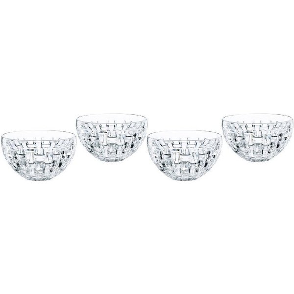 Nachtmann Müslischale Nachtmann Bossa Nova Dip Schale rund 9,8 cm 4er Set, Kristallglas, (Set)