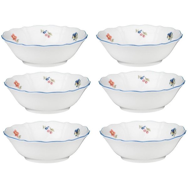 Seltmann Weiden Müslischale Seltmann Weiden Sonate Nostalgie 6 x Dessertschale rund 15,5 cm, Porzellan, (Spar-Set)