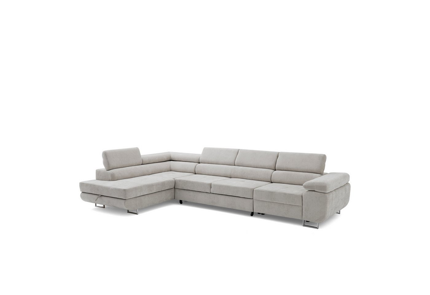 Muffo Ecksofa Wild Maxi mit Schlaffunktion inkl. Montage, L-form Couch mit Bettkasten XL, 6-fach verstellbare Kopfstützen – Bild 5 von 5