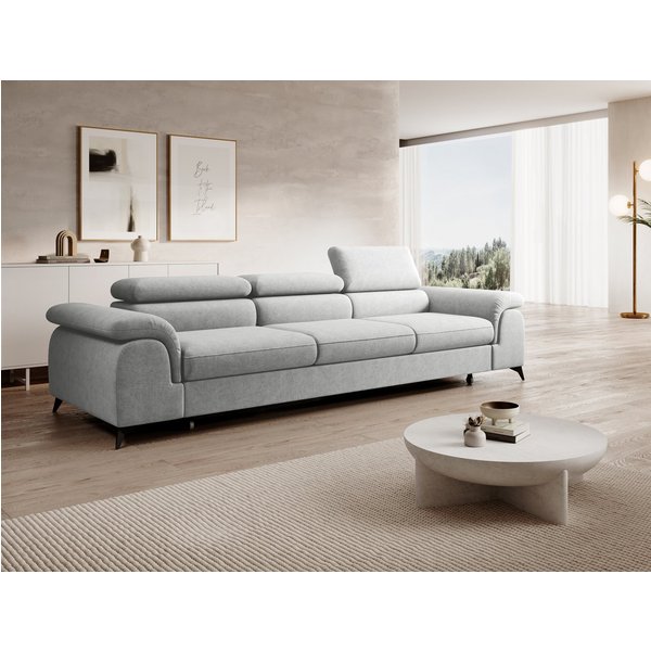 Muffo Sofa Plaza 3, Hohe Metallfüße, Elegante moderne Form, mit Schalffunktion, verstellbaren Kopfstützen