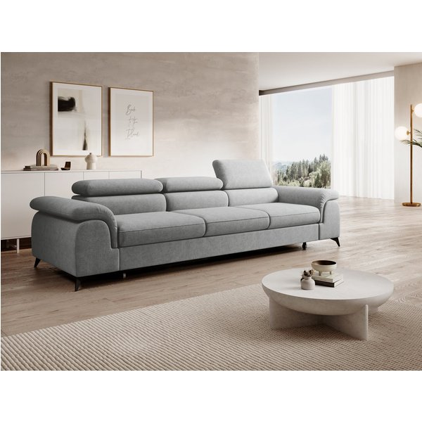 Muffo Sofa Plaza 3, Hohe Metallfüße, Elegante moderne Form, mit Schalffunktion, verstellbaren Kopfstützen
