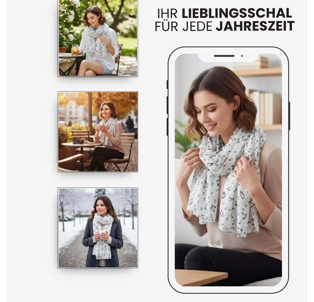 mugesh Schal Schal Notenmotive, (1-St), für Musikerinnen und Musiker – Bild 3 von 5