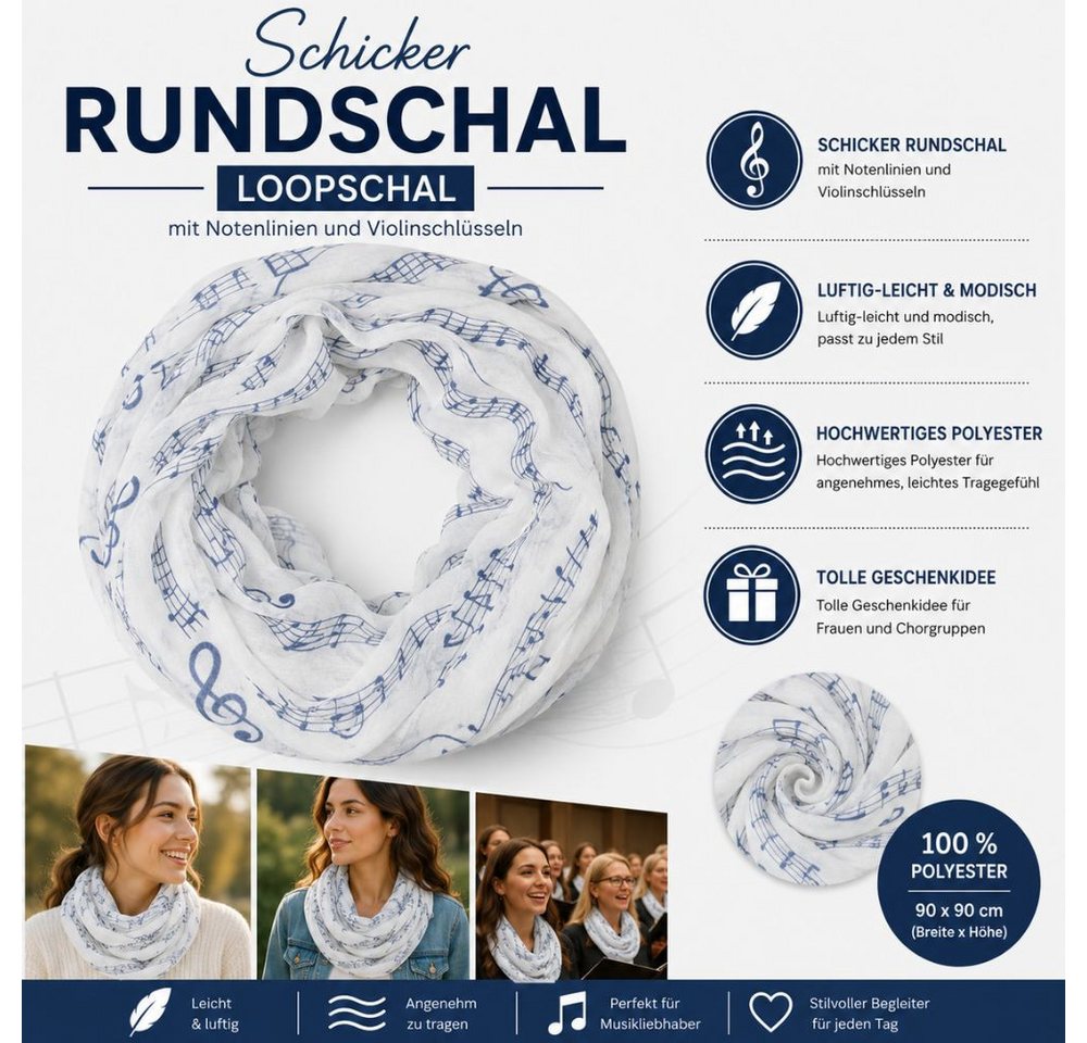 mugesh Schal Rund-Schal Notenzeile groß, für Musikerinnen und Musiker – Bild 4 von 4