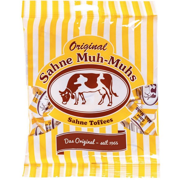 Muh-Muhs Süßigkeit, Muh Muhs Sahne Toffees original Sahne Bonbons einzeln gewickelt 215g