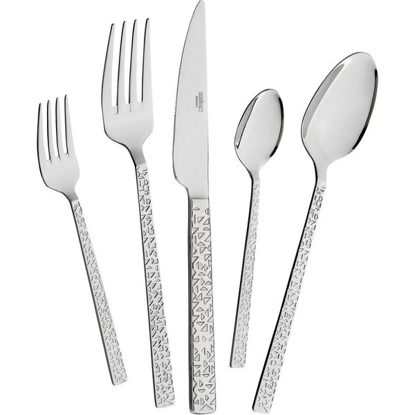 Mulex Besteck-Set Besteck Siena, mit feiner Hammerschlag-Struktur (30-tlg), 6 Personen, Chromstahl, elegantes Besteck mit beeindruckend schöner Optik