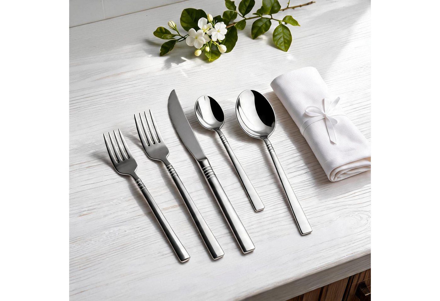 Mulex Besteck-Set Elfaso matt (30-tlg), 6 Personen, Edelstahl – Bild 5 von 5