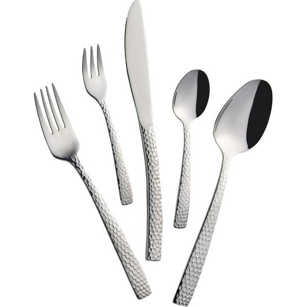 Mulex Besteck-Set Madison (30-tlg), 6 Personen, Edelstahl 18/10, gehämmert