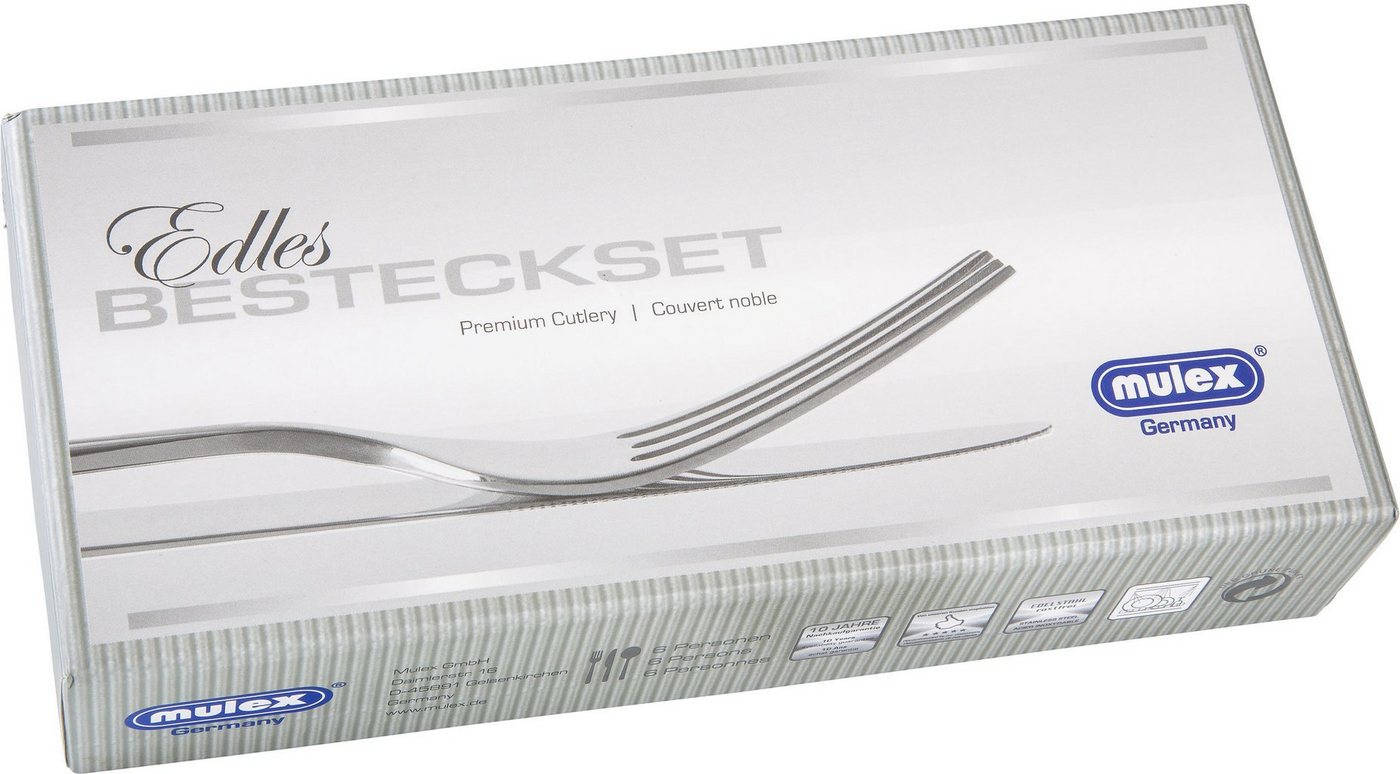 Mulex Besteck-Set Madison (30-tlg), 6 Personen, Edelstahl 18/10, gehämmert – Bild 5 von 5