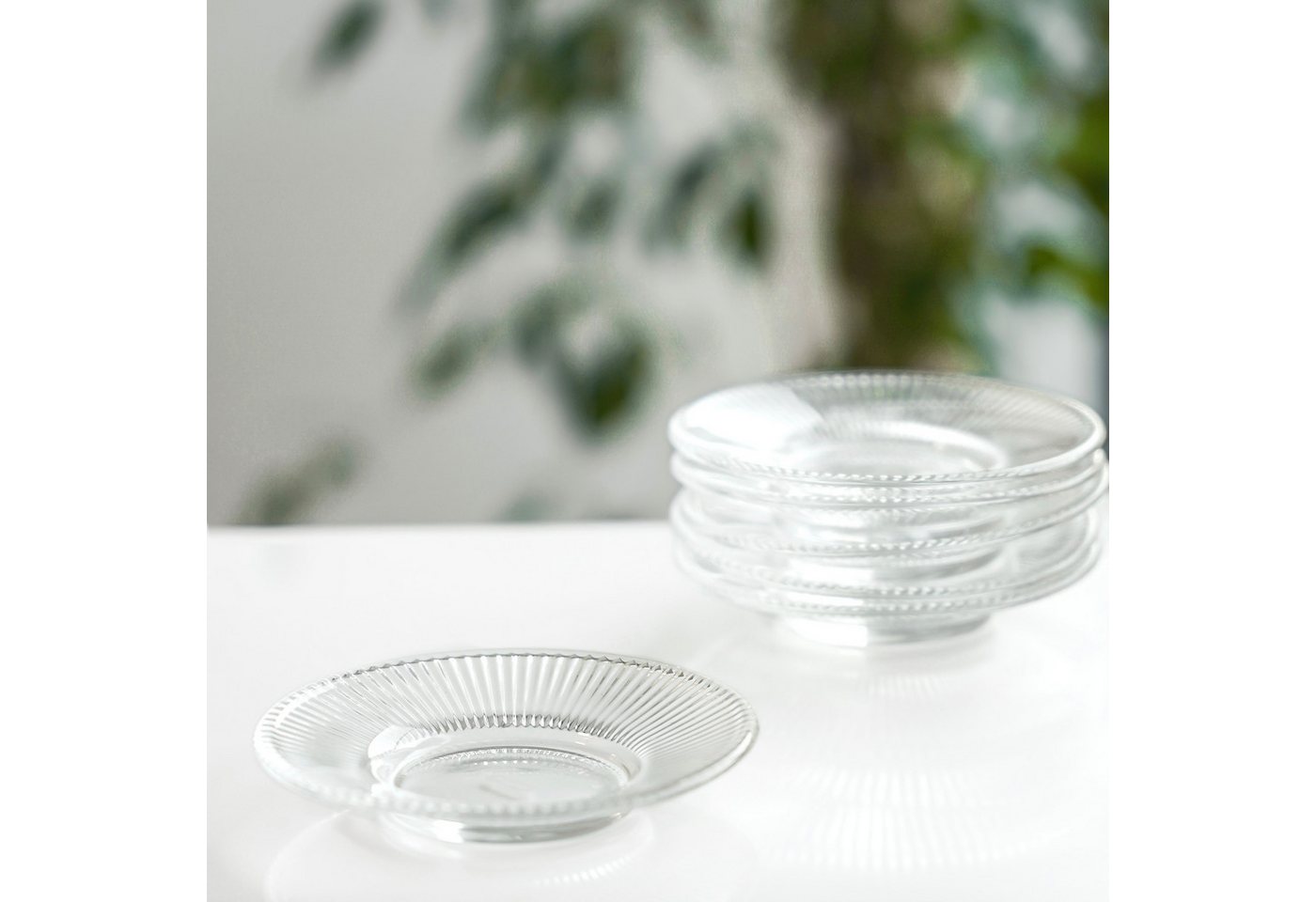 Mulex Glasuntersetzer Untertellerr ø11,5 cm, Relief Design - dekorativ & funktional, 6-tlg. – Bild 5 von 5