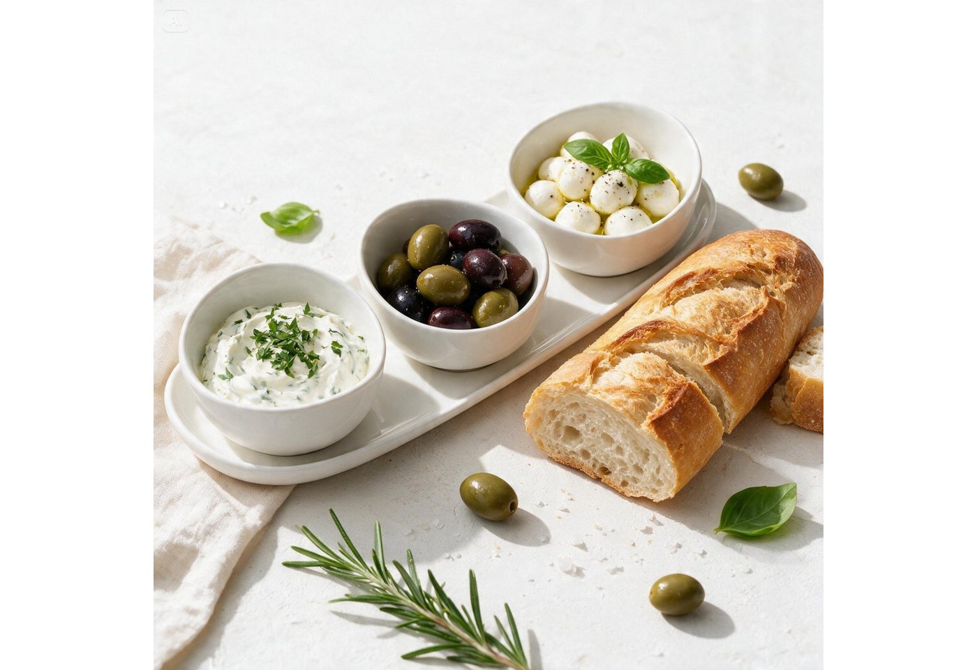 Mulex Servierschale Dip- und Snackschalen Set MILANO, Porzellan, (formschön und schlicht, 4-tlg), spülmaschinengeeignet – Bild 2 von 3