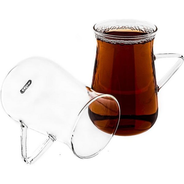 Mulex Teeglas Teegläser-Set 6-teilig 200ml aus Borosilikatglas mit Henkel