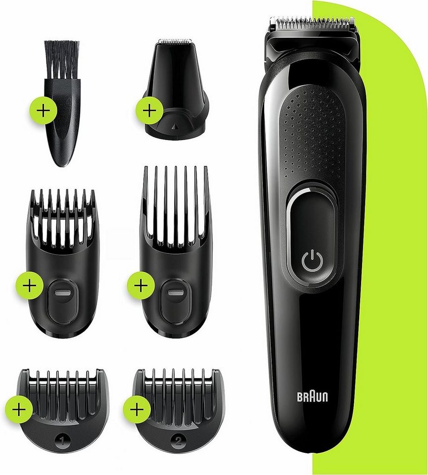 Braun Multifunktionstrimmer Braun 6-in-1 Bartschneider, mit Haar- und Nasentrimmer, Styling-Set, Set für Bart, 6-1 Styling KIT, Wiederverwendbar, langgiebig, le – Bild 2 von 5