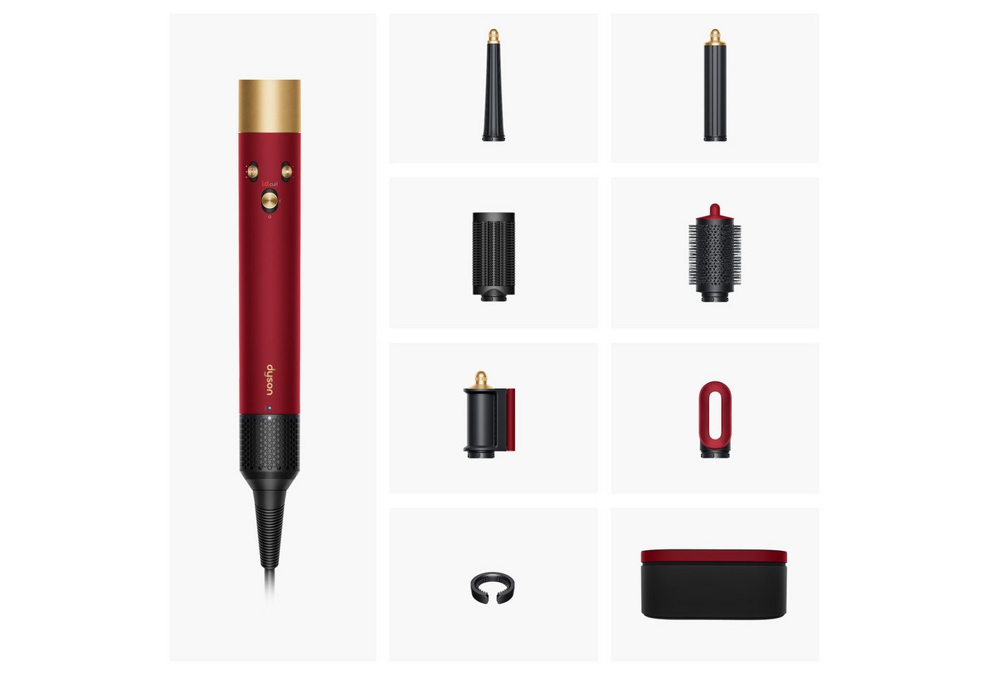 DYSON Multihaarstyler und -trockner Dyson Airwrap i.d.™ Straight+Wavy Samtrot/Gold, Trocknen. Locken. Stylen. Haare bändigen. Ohne Schäden durch Hitze – Bild 4 von 5