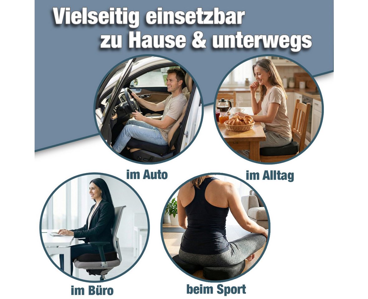 Multiheld Sitzkissen orthopädisch mit Memory Foam (3 HÄRTEGRADE) für Ergonomischen Komfort, Medium 60-90 KG – Bild 5 von 5