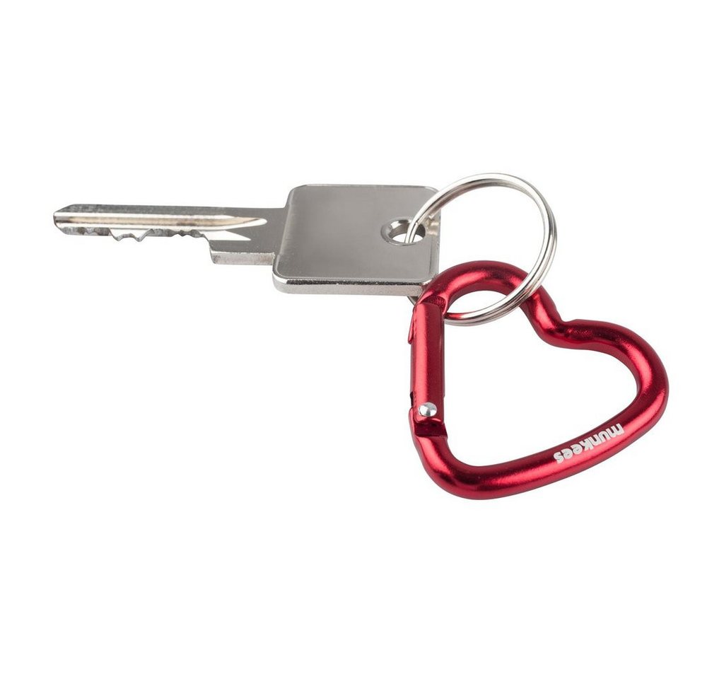 Munkees Karabiner Mini Herz-Clip 2er-Set, rot, (Set, 2 St), kompakt, leicht, Herzform – Bild 2 von 2