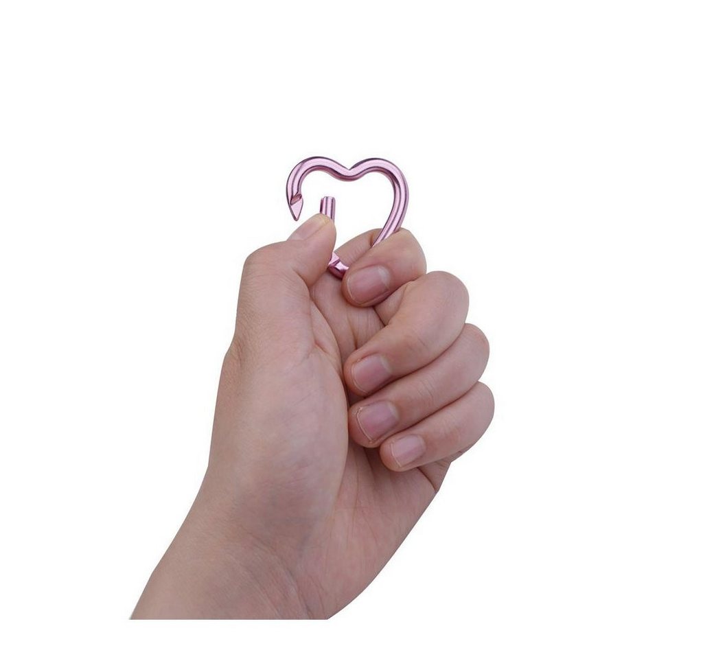 Munkees Karabiner Mini Herz-Clip 2er-Set, rosa, (Set, 2 St), kompakt, leicht, Herzform – Bild 3 von 3