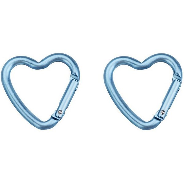 Munkees Karabiner Mini Herz-Clip 2er-Set, blau, (Set, 2 St), kompakt, leicht, Herzform