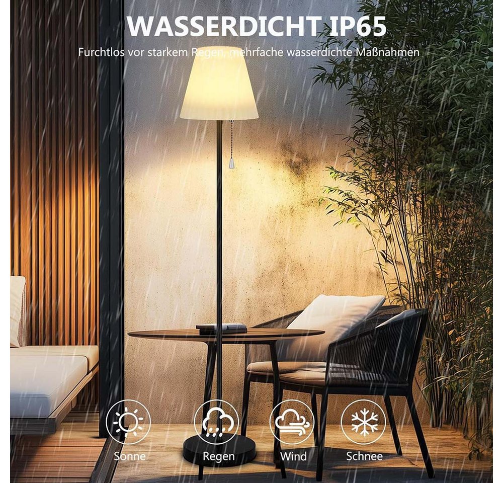 MUPOO LED Außen-Stehlampe Solar Stehleuchte mit Fernbedienung, RGB Outdoor Stehlampe Akku, USB-Aufladbar, Wasserdicht, Höhenverstellbar,Memory-Funktion mit Lich – Bild 5 von 5