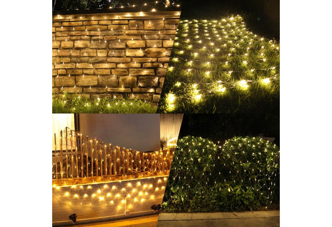 MUPOO LED-Lichternetz LED Lichternetz Warmweiß,6W Energiesparen, 8 Modi Lichterkette,6x4 m, 8 Modi, Energiesparen,Timer-Funktion, Speicher-Funktion – Bild 4 von 5