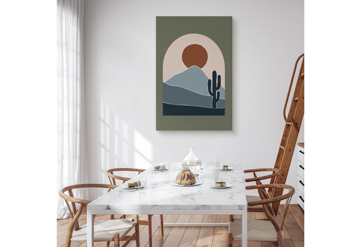 Muralo Leinwandbild Landschaft – Leinwandbild Wandbild Kunstdruck Wohnzimmer, Abstrakt (1 St), Abstrakte Sonnenuntergänge, 20 x 30 cm, aufhängefertig – Bild 4 von 5