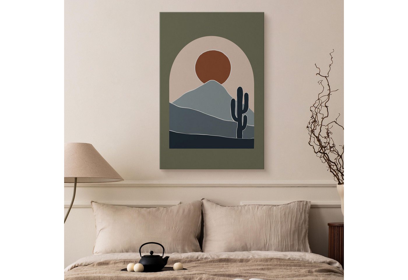 Muralo Leinwandbild Landschaft – Leinwandbild Wandbild Kunstdruck Wohnzimmer, Abstrakt (1 St), Abstrakte Sonnenuntergänge, 20 x 30 cm, aufhängefertig – Bild 5 von 5