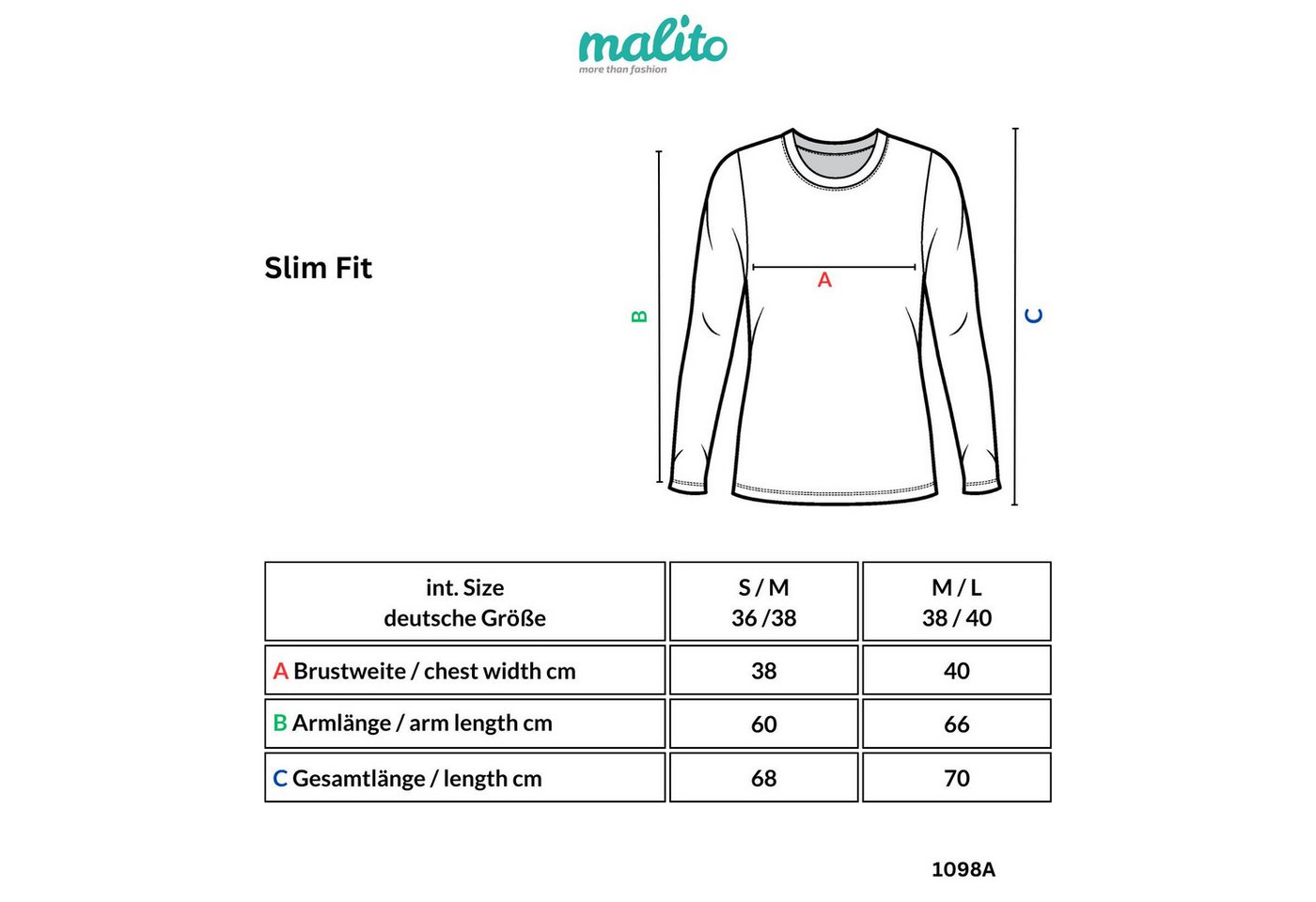 Muse Rundhalsshirt Basic Langarm Longshirt Skinny Fit 1098A – Bild 2 von 2