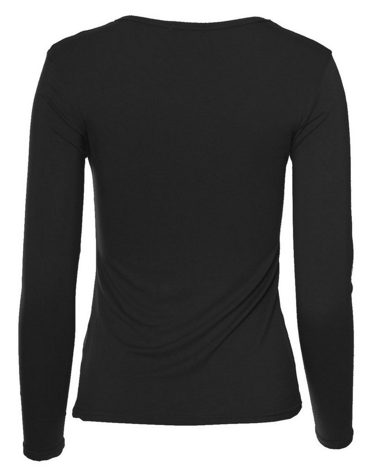 Muse Rundhalsshirt Basic Rundhals Langarmshirt Skinny Fit 1093-O – Bild 2 von 2