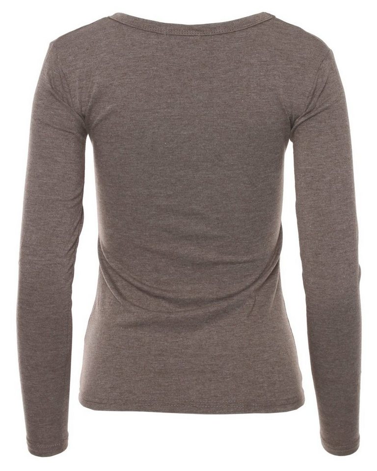 Muse Rundhalsshirt Basic Rundhals Langarmshirt Skinny Fit 1093-O – Bild 2 von 2