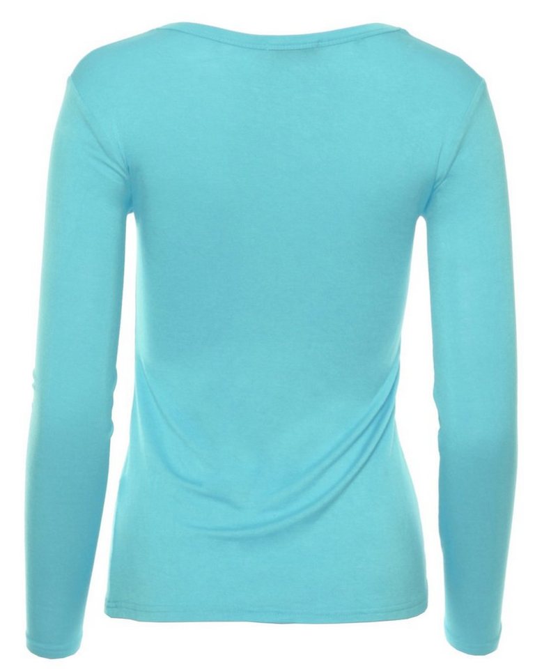 Muse Rundhalsshirt Basic Rundhals Langarmshirt Skinny Fit 1093-O – Bild 2 von 2