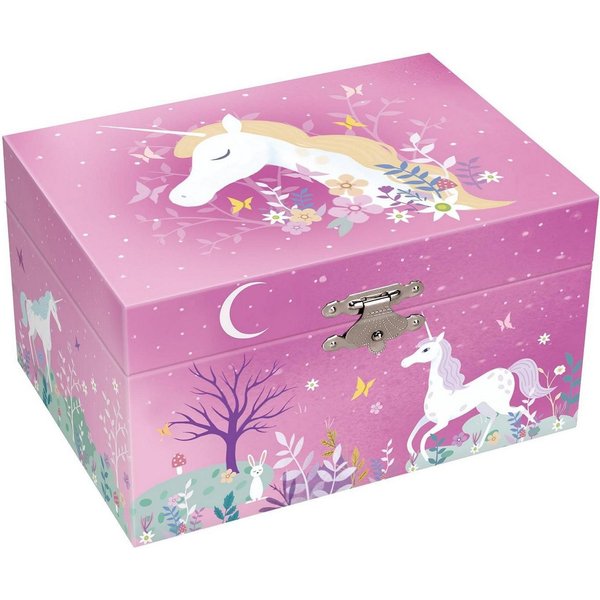 Musicboxworld Spieluhr Spieluhr - Schmuckschatulle mit Einhorn und Waldlandschaft