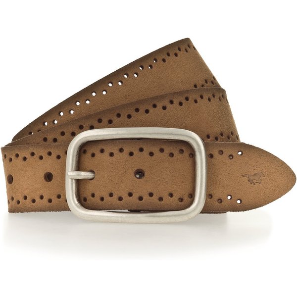 MUSTANG Ledergürtel "Emerson" Robustes, genarbtes Rindsleder mit Lochstanzung, 3,5 cm