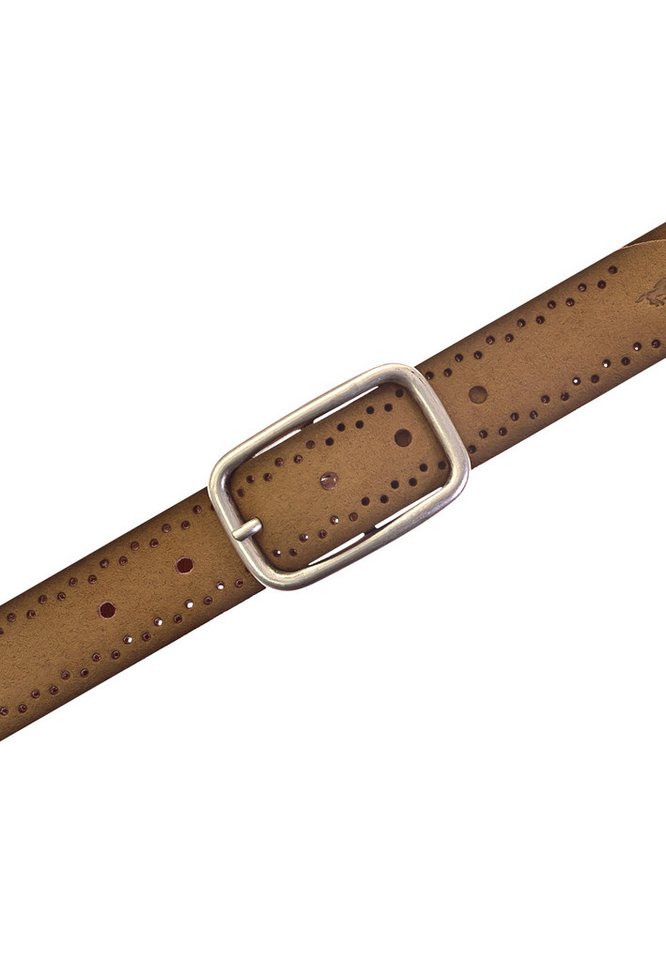 MUSTANG Ledergürtel "Emerson" Robustes, genarbtes Rindsleder mit Lochstanzung, 3,5 cm – Bild 2 von 5