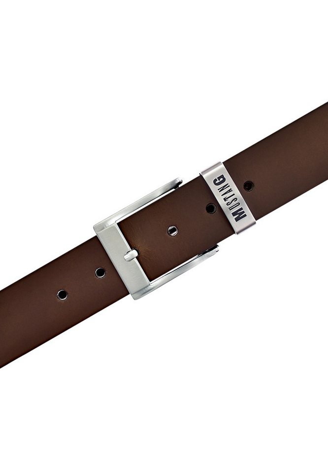 MUSTANG Ledergürtel "Spencer" mit Überlänge, 4 cm breit, aus Rindsleder, unifarben – Bild 2 von 5