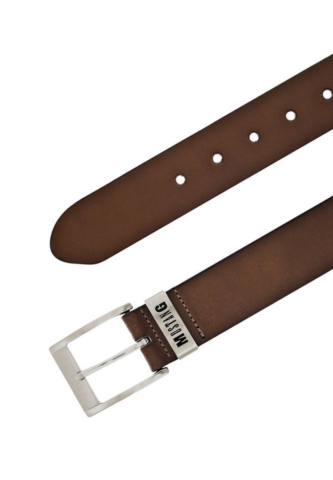 MUSTANG Ledergürtel "Spencer" mit Überlänge, 4 cm breit, aus Rindsleder, unifarben – Bild 3 von 5