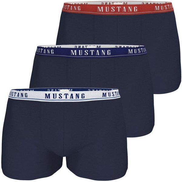 MUSTANG Retro Boxer DEXTER Retro-Pants Herren Unterhose Boxershorts (Spar-Set, 3-St) enge Passform, perfekter Sitz, elastischer Bund, maximaler Komfort