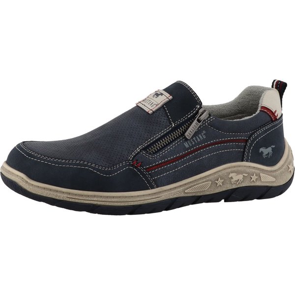 Mustang Shoes Benedetto Slipper Freizeitschuh, Halbschuh, Slipper mit seitlichem Reißverschluss