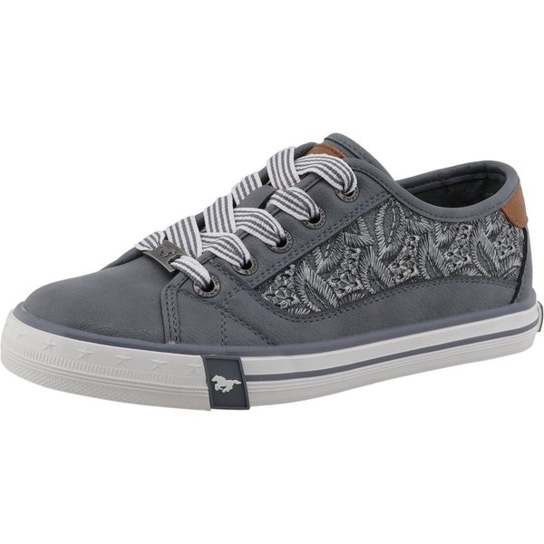 Mustang Shoes Gaspare Sneaker Freizeitschuh, Schnürschuh, Halbschuh mit Blüten-Stickerei
