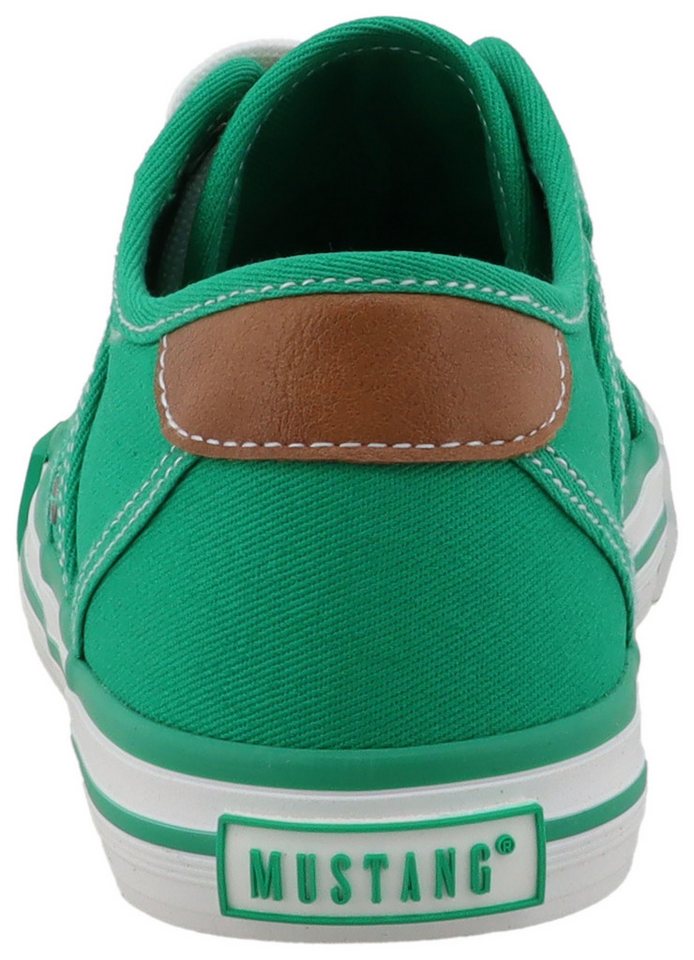 Mustang Shoes Gaspare Sneaker Freizeitschuh, Halbschuh, Schnürschuh mit auffälliger Kontrastnaht – Bild 2 von 5