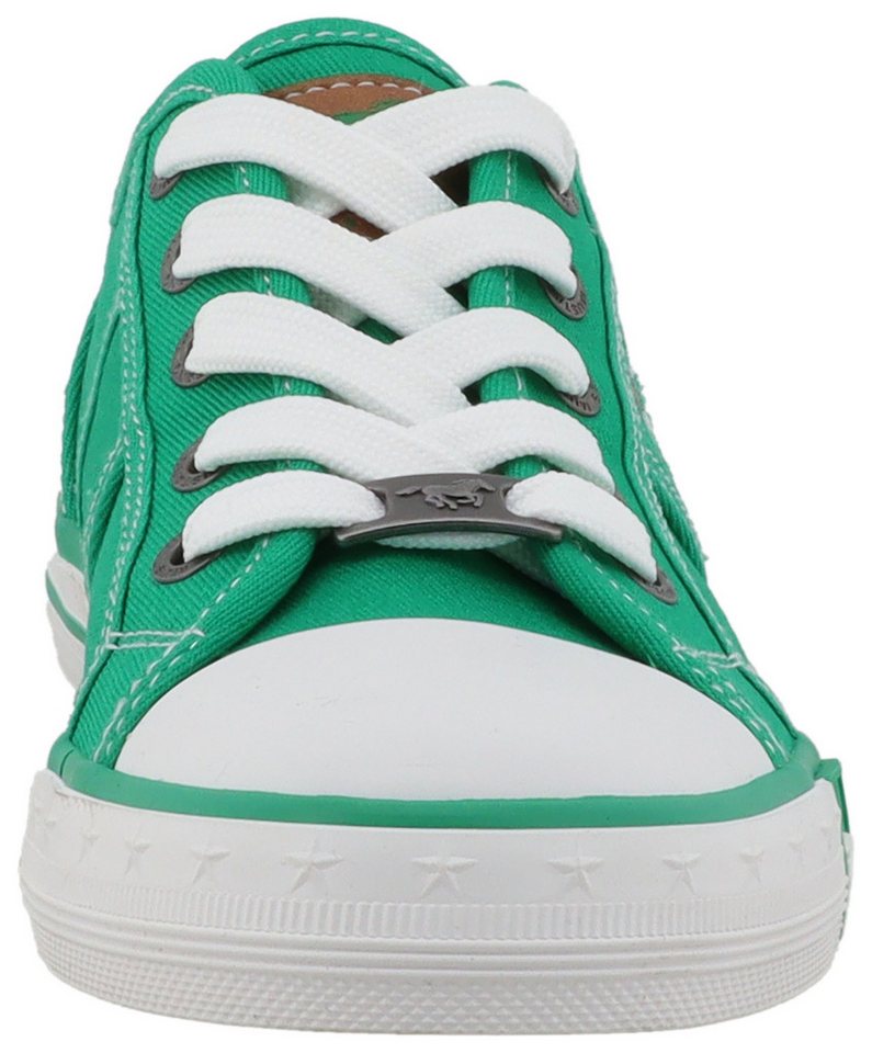 Mustang Shoes Gaspare Sneaker Freizeitschuh, Halbschuh, Schnürschuh mit auffälliger Kontrastnaht – Bild 3 von 5