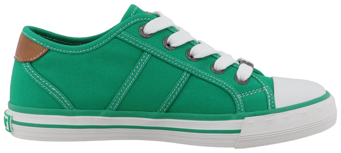 Mustang Shoes Gaspare Sneaker Freizeitschuh, Halbschuh, Schnürschuh mit auffälliger Kontrastnaht – Bild 4 von 5