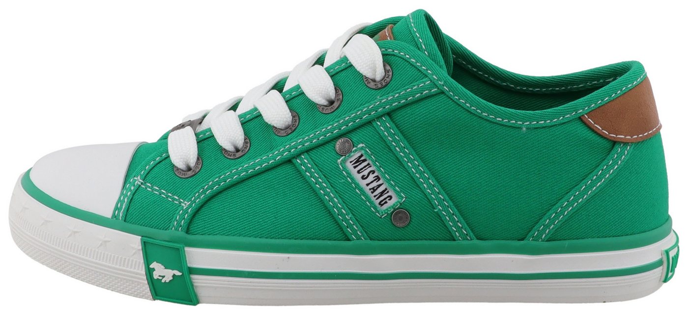 Mustang Shoes Gaspare Sneaker Freizeitschuh, Halbschuh, Schnürschuh mit auffälliger Kontrastnaht – Bild 5 von 5