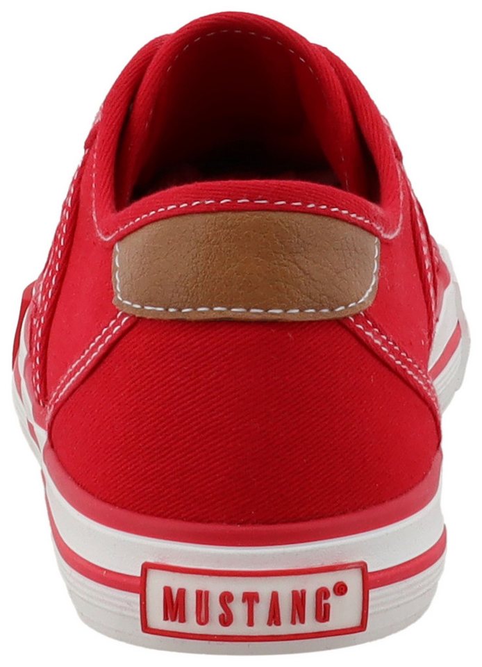 Mustang Shoes Gaspare Sneaker Freizeitschuh, Halbschuh, Schnürschuh mit auffälliger Kontrastnaht – Bild 2 von 5