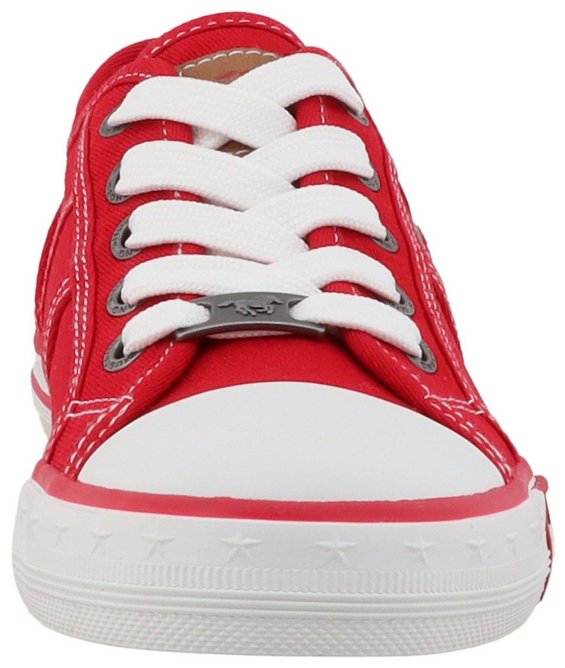 Mustang Shoes Gaspare Sneaker Freizeitschuh, Halbschuh, Schnürschuh mit auffälliger Kontrastnaht – Bild 3 von 5