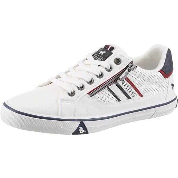 Mustang Shoes Giuliano Sneaker Freizeitschuh, Halbschuh, Schnürschuh mit modischem Lochmuster