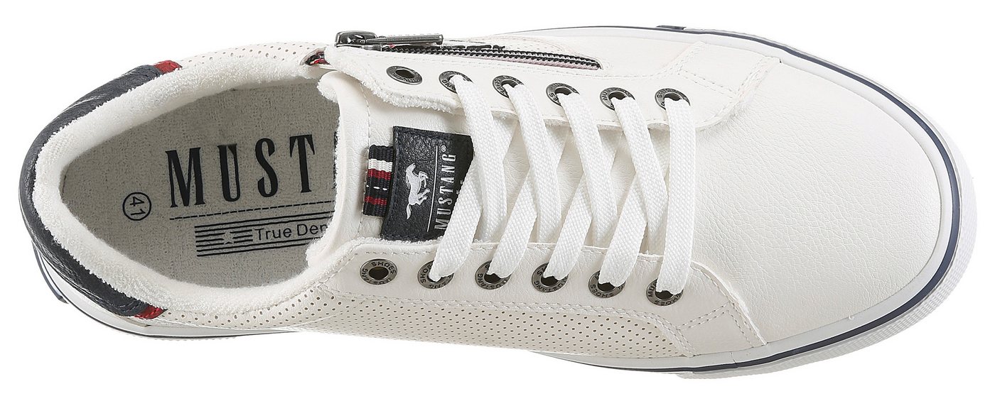 Mustang Shoes Giuliano Sneaker Freizeitschuh, Halbschuh, Schnürschuh mit modischem Lochmuster – Bild 3 von 5