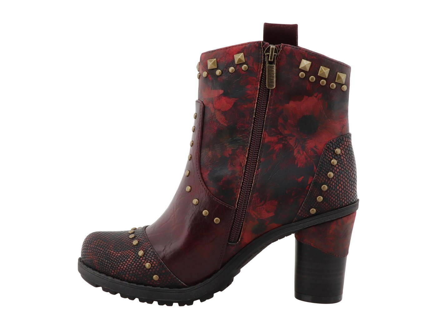 Mustang Shoes Stiefel Stiefelette Blockabsatz, Ankleboots mit vielen Nieten besetzt – Bild 2 von 4