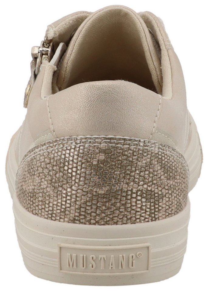Mustang Shoes Winona Sneaker Freizeitschuh, Halbschuh, Schnürer mit Besatz im Animal-Look – Bild 2 von 5
