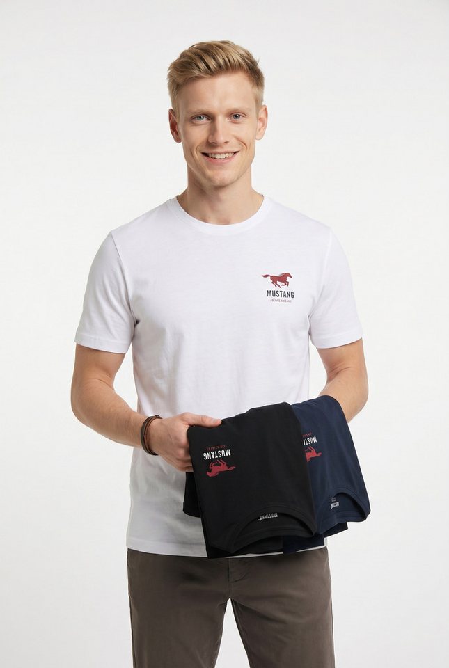 MUSTANG T-Shirt MUAlex 3-Pack (Packung, 3-tlg) auch ideal zum Unterziehen – Bild 2 von 3