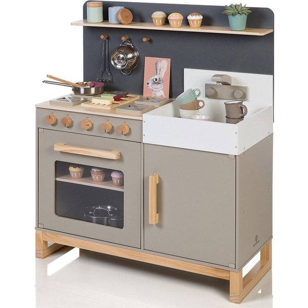 MUSTERKIND® Spielküche Linum, warmgrau/natur Holz
